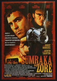 2s297 FROM DUSK TILL DAWN Yugoslavian 19x27 '96 George Clooney & Quentin Tarantino, vampires!