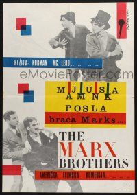 2s310 MARX BROTHERS Yugoslavian 19x27 '67 wacky images of Groucho & company!