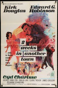 2t014 2 WEEKS IN ANOTHER TOWN 1sh '62 cool art of Kirk Douglas & sexy Cyd Charisse by Bart Doe!