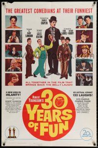 2t016 30 YEARS OF FUN 1sh '63 Charley Chase, Buster Keaton, Laurel & Hardy!