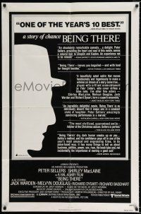 2t076 BEING THERE reviews 1sh '80 outline of Peter Sellers, directed by Hal Ashby!