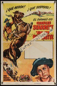 2t138 DURANGO KID stock Spanish/U.S. 1sh '46 The Durango Kid, cool western art!