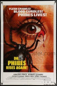 2t205 DR. PHIBES RISES AGAIN 1sh '72 Vincent Price, classic close up of a spider on a woman's face!