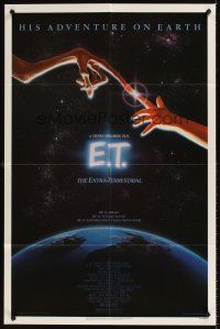 2t216 E.T. THE EXTRA TERRESTRIAL 1sh '82 Drew Barrymore, Steven Spielberg classic, Alvin art!