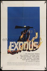 2t236 EXODUS 1sh '61 Otto Preminger, great artwork of arms reaching for rifle by Saul Bass!