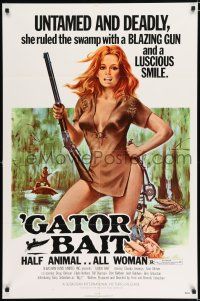 2t286 GATOR BAIT 1sh '74 Beverly Sebastion, Claudia Jennings, half animal, all woman!