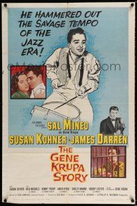 2t289 GENE KRUPA STORY 1sh '60 Sal Mineo hammered out the savage tempo of the Jazz Era!