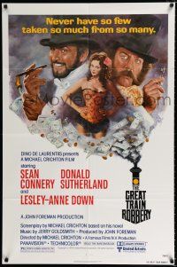 2t314 GREAT TRAIN ROBBERY 1sh '79 art of Sean Connery, Sutherland & Down by Jung!