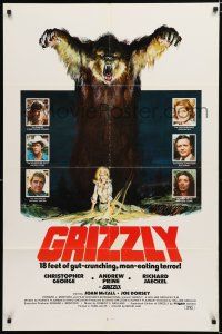 2t318 GRIZZLY 1sh '76 great Neal Adams art of grizzly bear attacking sexy camper, horror!