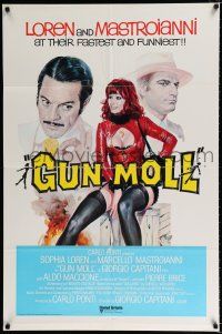 2t320 GUN MOLL int'l 1sh '75 La Pupa Del Gangster, art of Sophia Loren, Marcello Mastroianni!