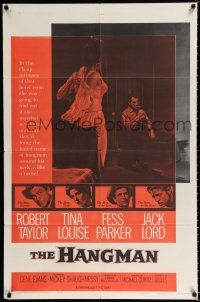 2t331 HANGMAN 1sh '59 Robert Taylor in a cheap hotel room seduced by sexy Tina Louise!