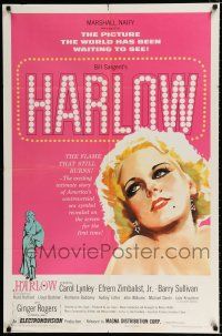 2t336 HARLOW 1sh '65 by Carol Lynley as The Blonde Bombshell!
