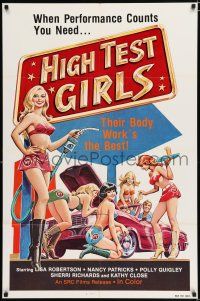 2t350 HIGH TEST GIRLS 1sh '80 sexy art of hot rod women who have the best body work!
