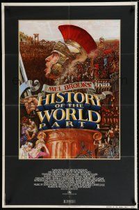 2t351 HISTORY OF THE WORLD PART I 1sh '81 artwork of gladiator Mel Brooks by John Alvin!