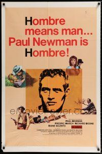 2t353 HOMBRE 1sh '66 Paul Newman, directed by Martin Ritt, it means man!