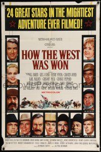 2t361 HOW THE WEST WAS WON 1sh '64 John Ford epic, Debbie Reynolds, Gregory Peck & all-star cast!