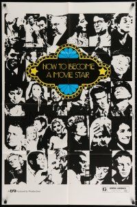 2t362 HOW TO BECOME A MOVIE STAR 1sh '70s cool art of Brando, Peck, Loren, Cassavetes, more!