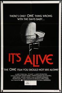 2t394 IT'S ALIVE 1sh R76 Larry Cohen, classic creepy baby carriage image!