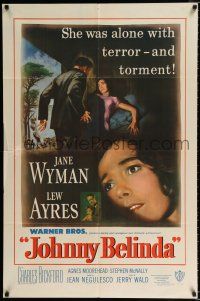 2t406 JOHNNY BELINDA 1sh '48 Jane Wyman was alone with terror and torment, Lew Ayres