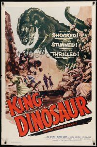 2t425 KING DINOSAUR 1sh '55 cool dinosaur image, mightiest prehistoric monster of all!