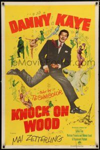 2t430 KNOCK ON WOOD 1sh '54 great full-length image of dancing Danny Kaye, Mai Zetterling!