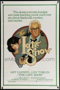 2t452 LATE SHOW 1sh '77 great artwork of Art Carney & Lily Tomlin by Richard Amsel!