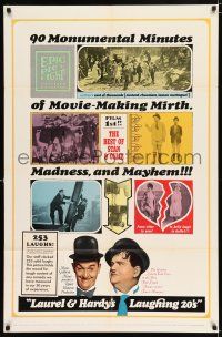 2t453 LAUREL & HARDY'S LAUGHING '20s 1sh '65 90 monumental minutes of movie-making mirth & madness