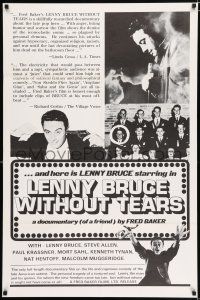 2t462 LENNY BRUCE WITHOUT TEARS 1sh '75 documentary great American satirist!