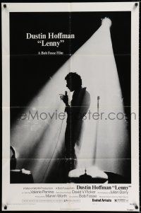 2t461 LENNY style A 1sh '74 cool image of Dustin Hoffman as comedian Lenny Bruce at microphone!