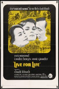2t477 LIVE FOR LIFE 1sh '68 Claude Lelouch, Yves Montand, Candice Bergen, Annie Girardot