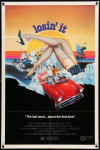 2t488 LOSIN' IT 1sh '83 young Tom Cruise, cool sexy artwork of legs & car!
