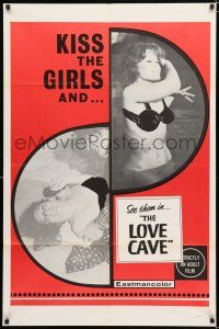 2t428 KISS THE GIRLS & MAKE THEM DIE 1sh '60s sexploitation, see them in the Love Cave!
