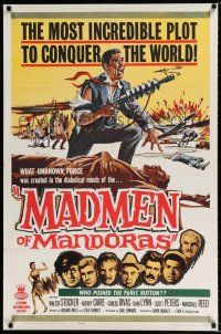 2t503 MADMEN OF MANDORAS 1sh '63 the most incredible plot to conquer the world, wacky sci-fi art!