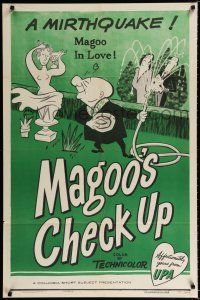 2t504 MAGOO'S CHECK UP 1sh '55 wacky image of Mr. Magoo in love with a statue!