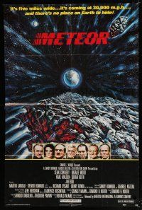2t546 METEOR 1sh '79 Sean Connery, Natalie Wood, cool sci-fi artwork by T. Beaurais!