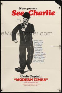 2t562 MODERN TIMES 1sh R72 great image of Charlie Chaplin walking with cane!