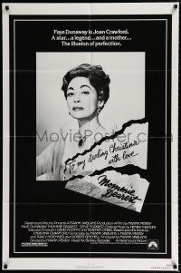 2t564 MOMMIE DEAREST 1sh '81 great portrait of Faye Dunaway as Joan Crawford!