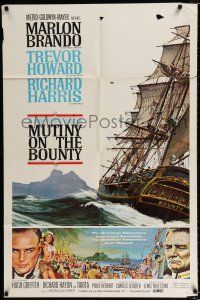 2t583 MUTINY ON THE BOUNTY style B 1sh '62 Marlon Brando, seafaring & cast art by Smith & Henninger!