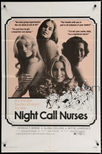 2t604 NIGHT CALL NURSES 1sh '72 very sexy ladies, I'm not your mama, baby, I'm a registered nurse!