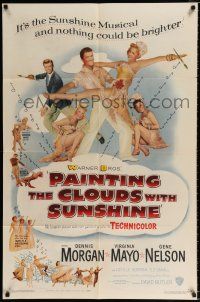 2t639 PAINTING THE CLOUDS WITH SUNSHINE 1sh '51 Dennis Morgan, sexy Virginia Mayo, Gene Nelson