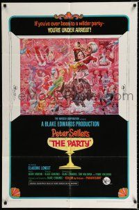 2t644 PARTY style B 1sh '68 Peter Sellers, Blake Edwards, great art by Jack Davis!
