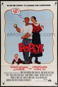 2t673 POPEYE teaser 1sh '80 Robert Altman, Robin Williams & Duvall as E.C. Segar's characters!