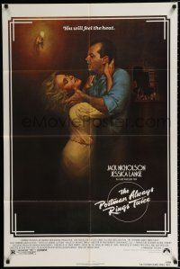 2t678 POSTMAN ALWAYS RINGS TWICE 1sh '81 art of Jack Nicholson & Jessica Lange by Rudy Obrero!