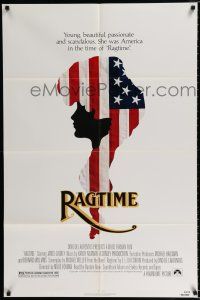 2t707 RAGTIME 1sh '81 James Cagney, Pat O'Brien, cool patriotic American flag art!