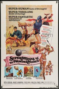 2t837 SUPERSTOOGES VS. THE WONDERWOMEN 1sh '74 super-fantastic conquests of adventure, wacky art!