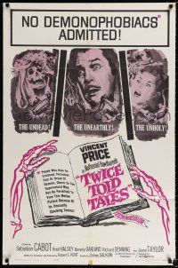 2t907 TWICE TOLD TALES 1sh '63 Vincent Price, Nathaniel Hawthorne, a trio of unholy horror!