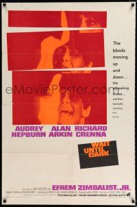 2t009 WAIT UNTIL DARK 1sh '67 close up of blind Audrey Hepburn, who is terrorized by Alan Arkin!