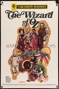 2t970 WIZARD OF OZ 1sh R70 Victor Fleming, Judy Garland all-time classic!