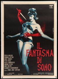 2w090 PHANTOM OF SOHO linen Italian 1p '65 completely different sexy horror art by Enrico De Seta!
