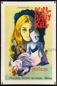 2w029 KILL BABY KILL linen 1sh R69 Mario Bava's Operazione Paura, art of creepy porcelain doll!